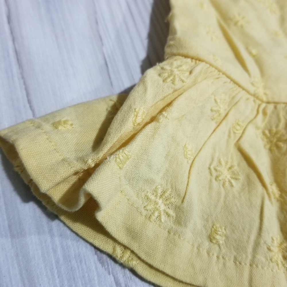 Old Navy Yellow floral flutter sleeve dress Size 6-12 mo NWT - Picture 7 of 13